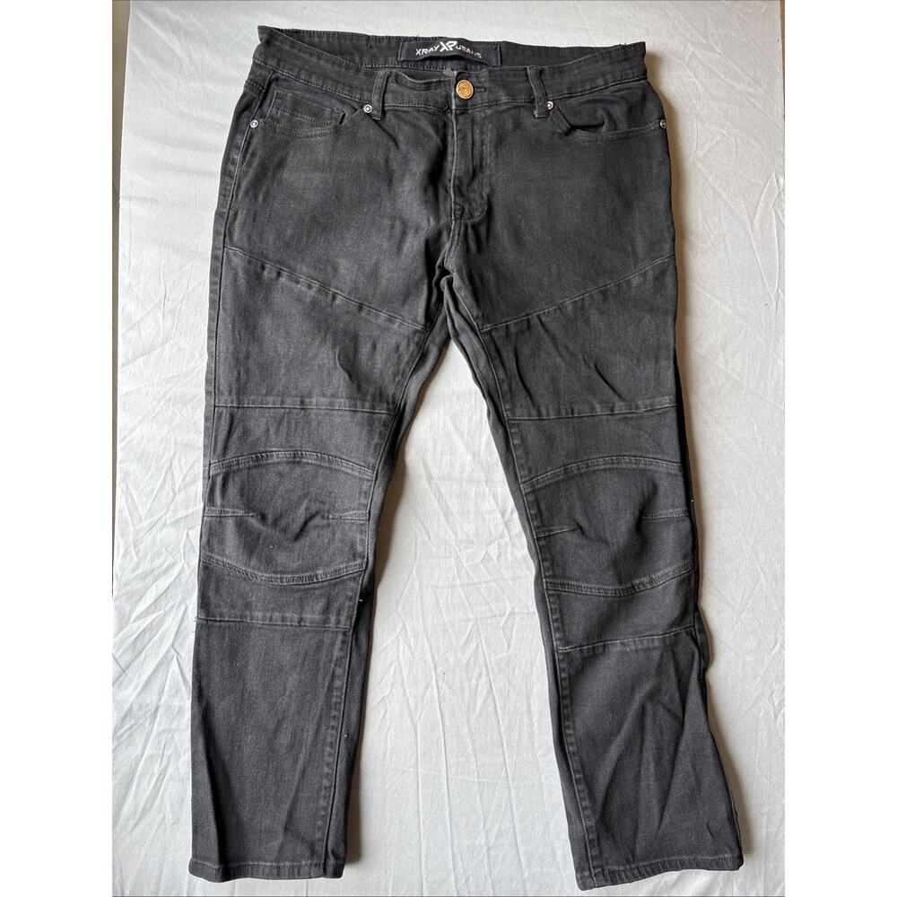 XRay Jeans - Men’s Biker Style Black Jeans - Size 34W X 30L